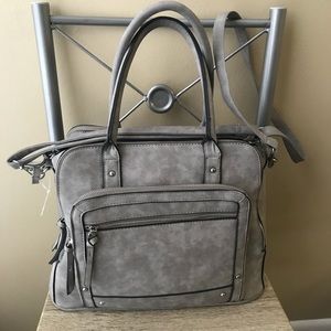Gray Satchel Handbag Purse